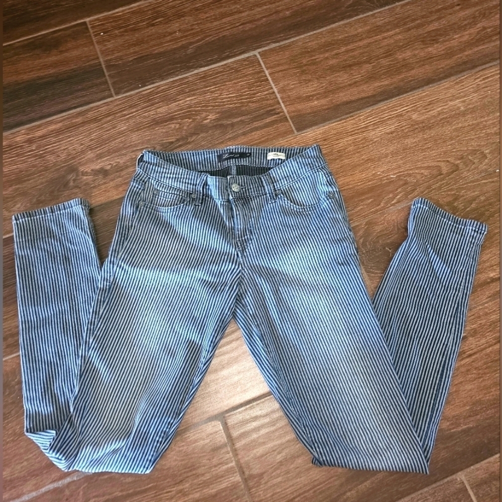 LEVEL 99 STRIPED JEANS SZ 28 LIZA SKINNY